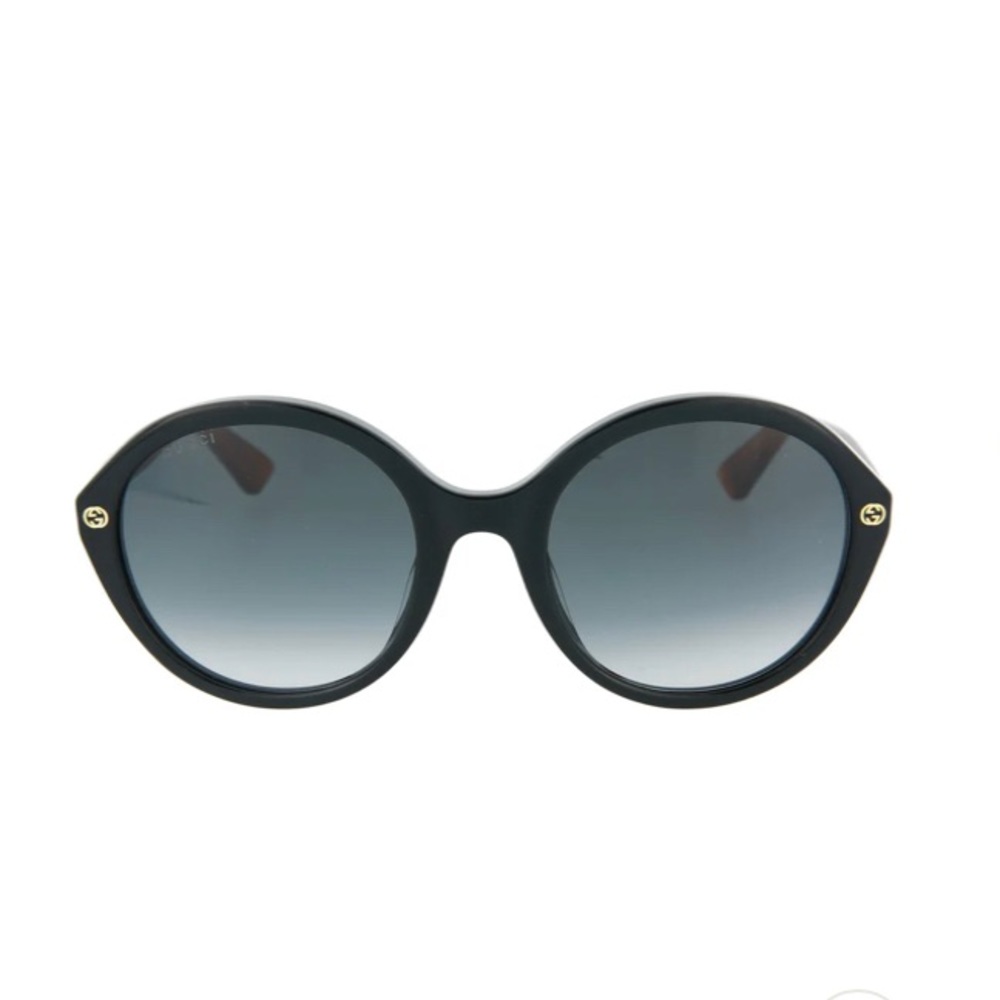 GUCCI WOMENS ROUND SHINY BLACK SUNGLASSES GG0023S-30000970-003
